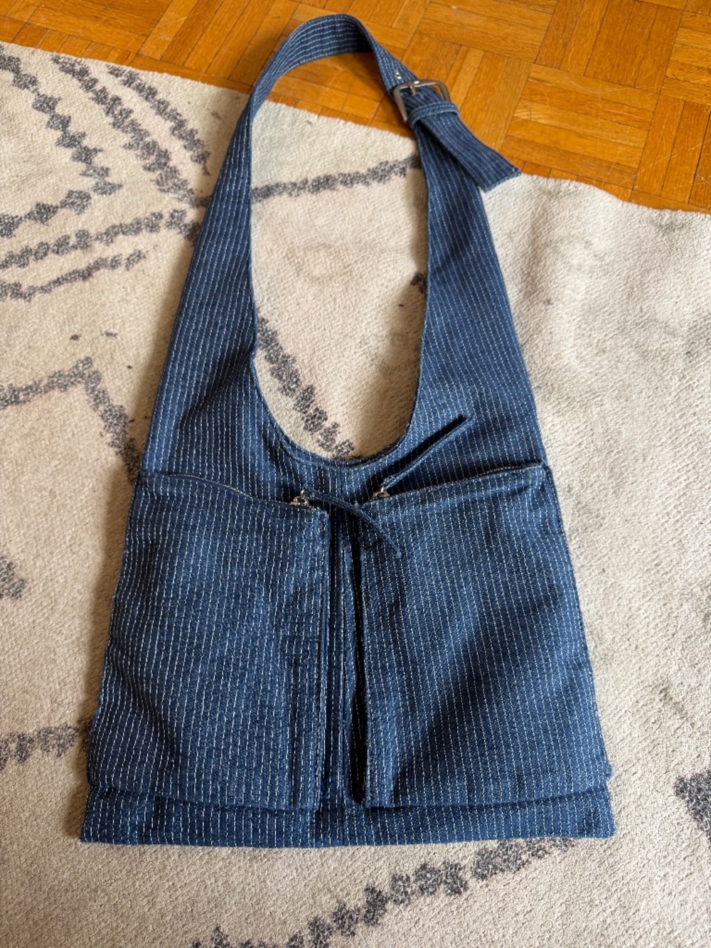 MANGO Stripped Denim Crossbody
